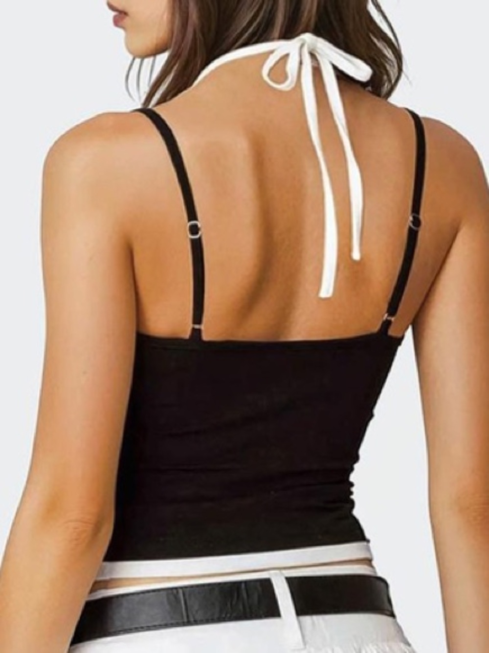 Edikted Black Tank Top with White Trim - Picture 2 of 3